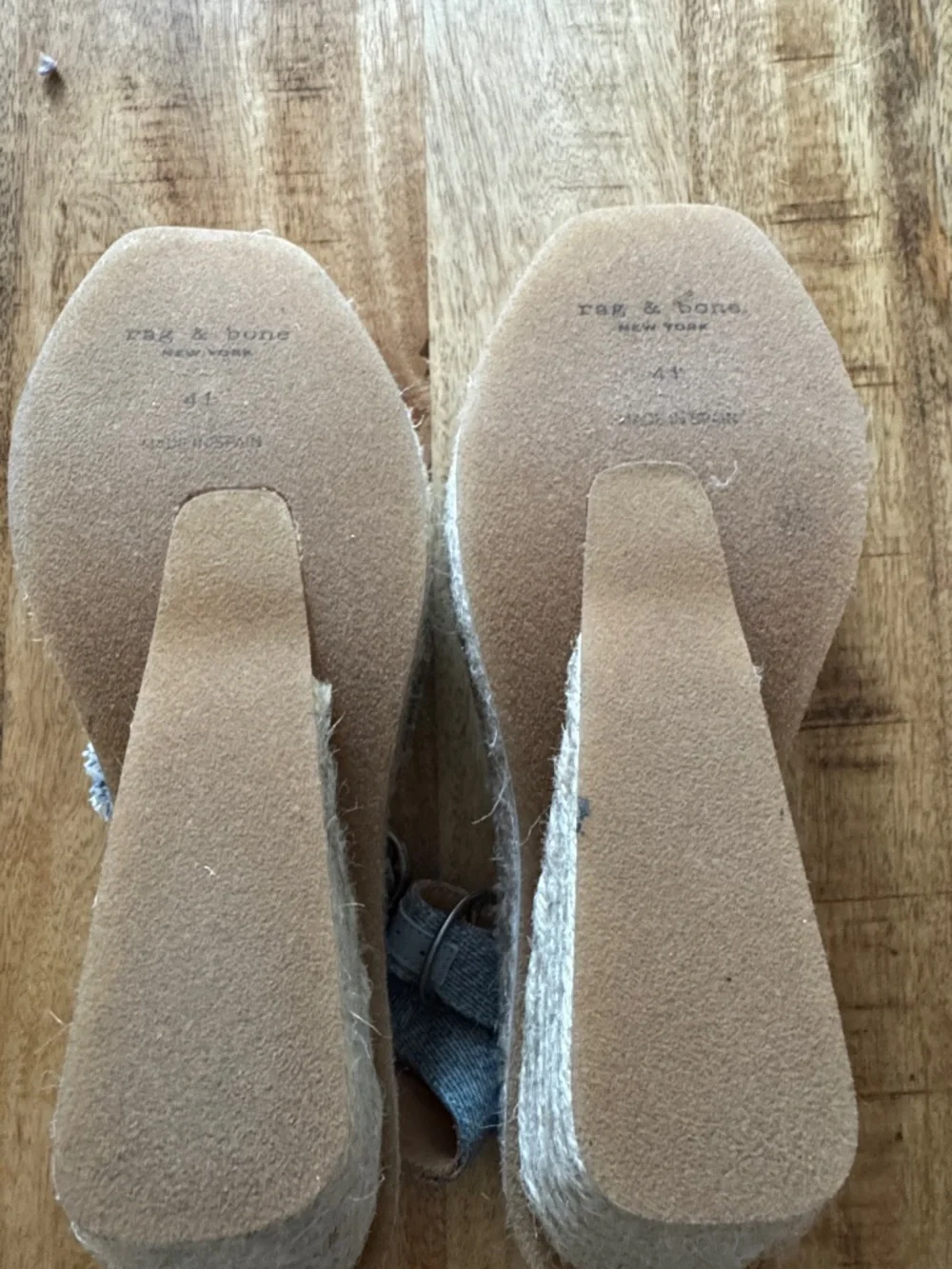 Rag and Bone Santiago Distressed Denim Espadrille Wedge Sandals espadrilles NEW